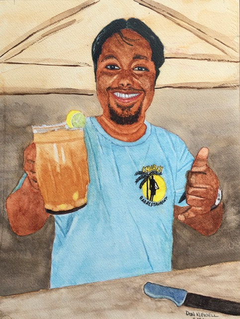 Cheers Charly, 2022, watercolour